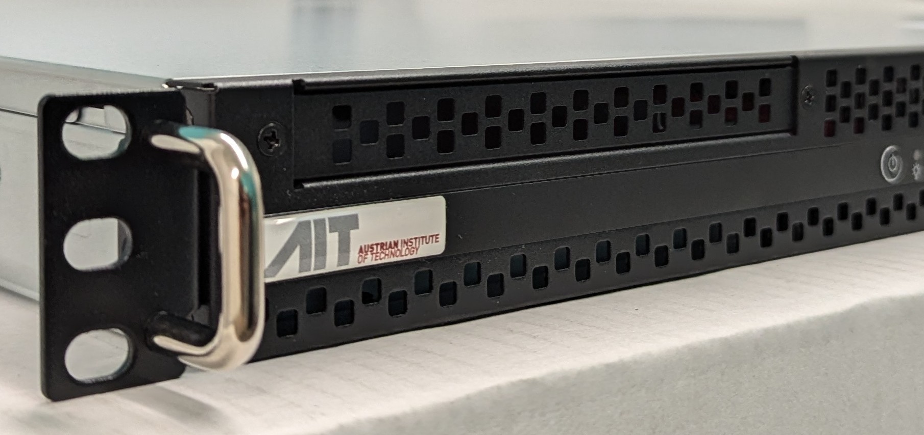 Close up of the server hardware used to deploy the AIT-KMS